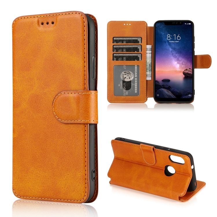 

For Xiaomi Redmi 6 Pro Shockproof PU + TPU Leather Phone Case(Khaki)
