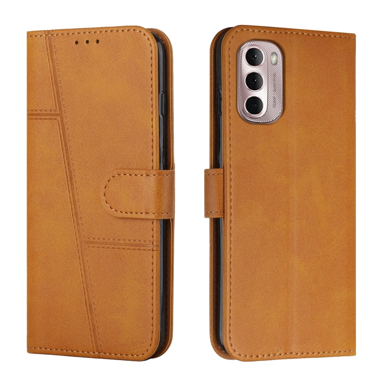 

For Motorola Moto G Stylus 2022 4G Stitching Calf Texture Buckle Leather Phone Case(Yellow)