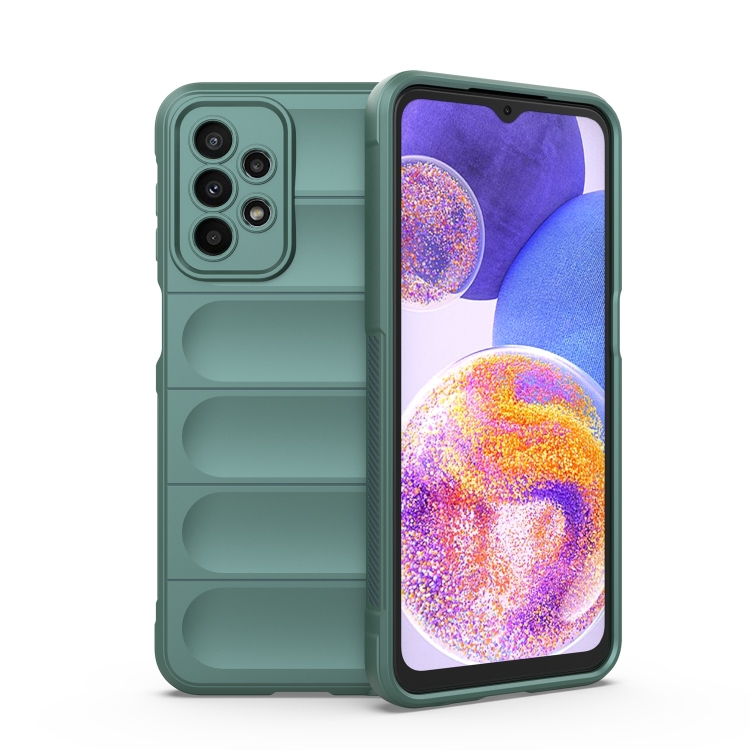 

For Samsung Galaxy A23 Magic Shield TPU + Flannel Phone Case(Dark Green)