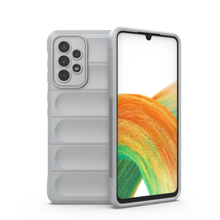 

For Samsung Galaxy A33 5G Magic Shield TPU + Flannel Phone Case(Grey)