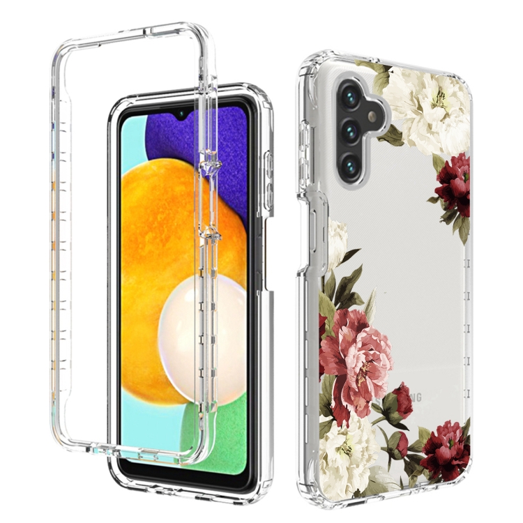 

For Samsung Galaxy A13 5G PC+TPU Transparent Painted Phone Case(Rose)