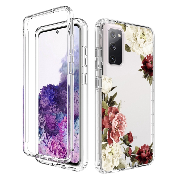 

For Samsung Galaxy S20 PC+TPU Transparent Painted Phone Case(Rose)