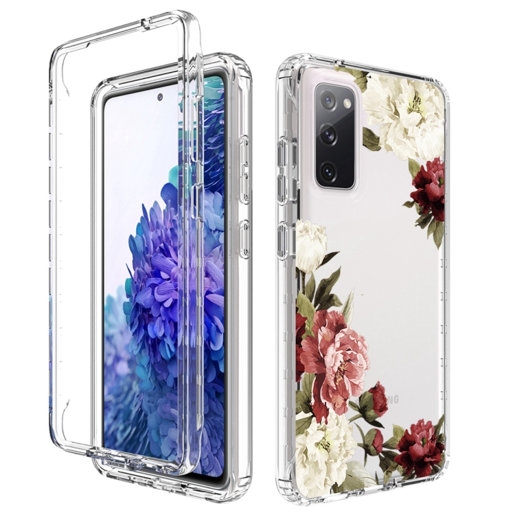 

For Samsung Galaxy S20 FE PC+TPU Transparent Painted Phone Case(Rose)