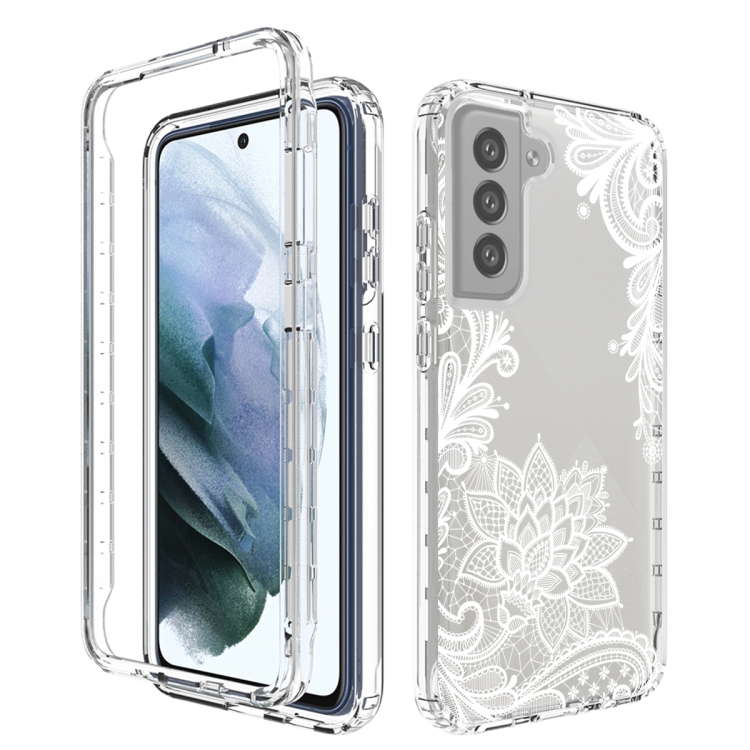 

For Samsung Galaxy S21 FE 5G PC+TPU Transparent Painted Phone Case(Rose)