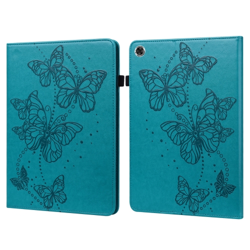 

For Lenovo M10 Plus 10.6 3rd Gen 2022 Embossed Butterfly Pattern Horizontal Flip Leather Tablet Case(Blue)