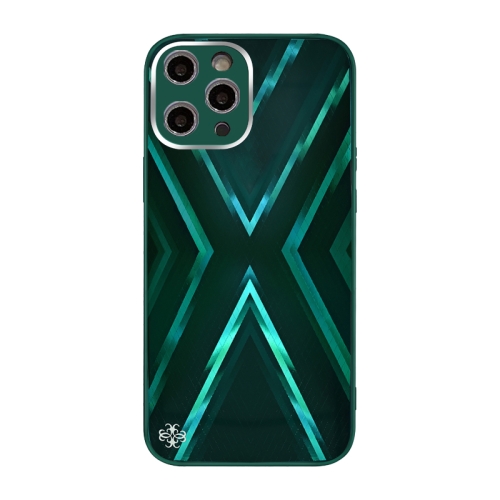 

9XA Texture TPU + Tempered Glass Phone Case For iPhone 11 Pro(Green)