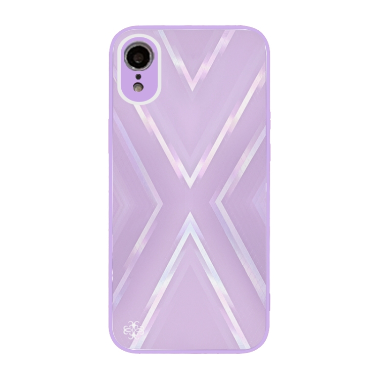 

9XA Texture TPU + Tempered Glass Phone Case For iPhone XR(Purple)