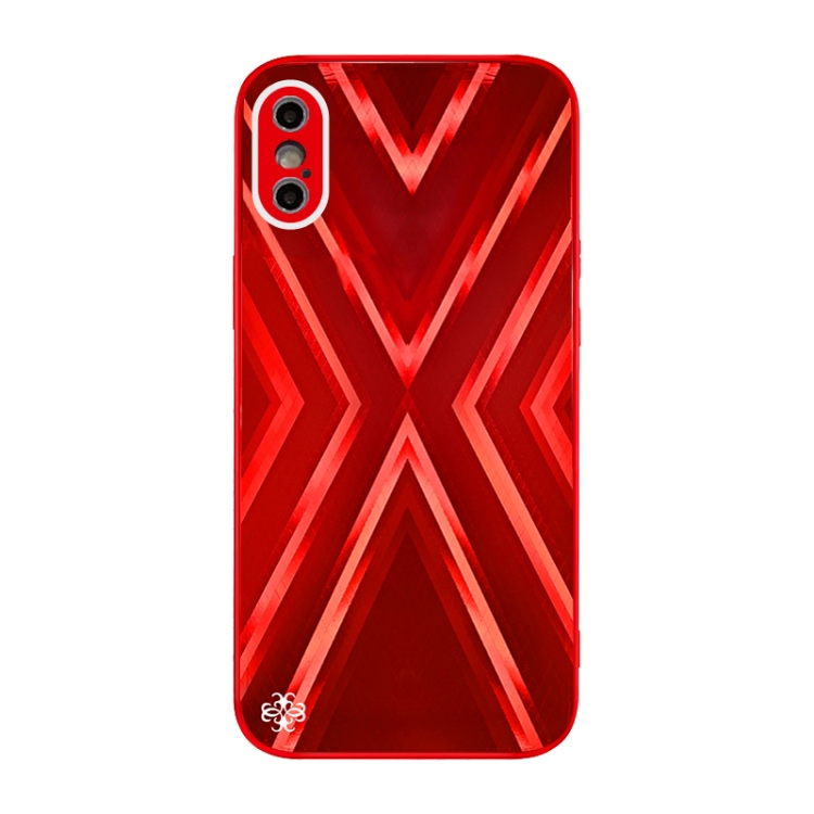 

9XA Texture TPU + Tempered Glass Phone Case For iPhone XS Max(Red)