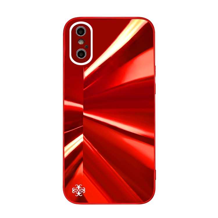 

Spotlight Texture TPU + Tempered Glass Phone Case For iPhone XS / X(Red)