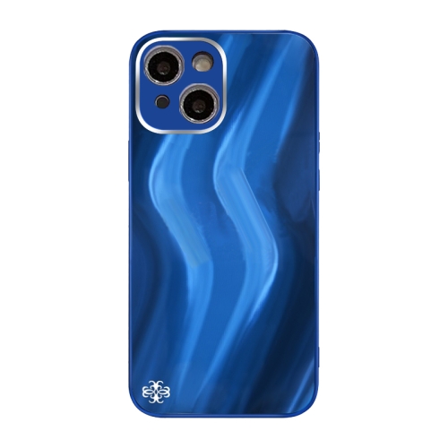 

Lightning Texture TPU + Tempered Glass Phone Case For iPhone 13(Blue)