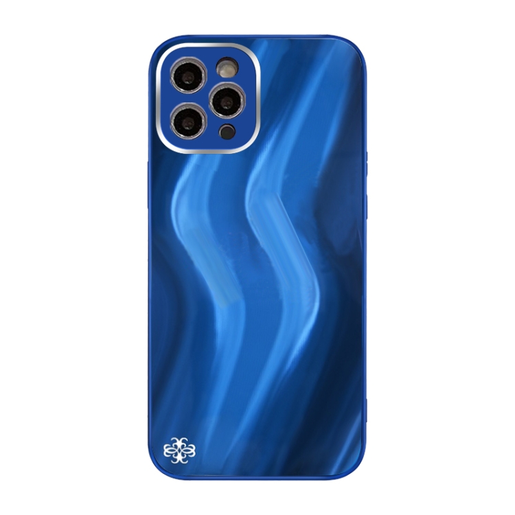 

Lightning Texture TPU + Tempered Glass Phone Case For iPhone 13 Pro(Blue)