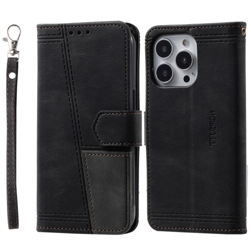 

Splicing Leather Phone Case For iPhone 12 Pro Max(Black)