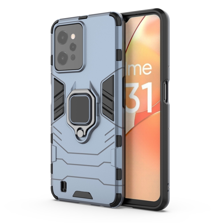 

For OPPO Realme C31 Magnetic Ring Holder PC + TPU Phone Case(Navy Blue)