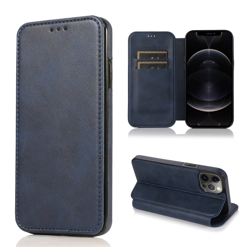 

For iPhone 12 Pro Max Knight Magnetic Suction Leather Phone Case(Blue)