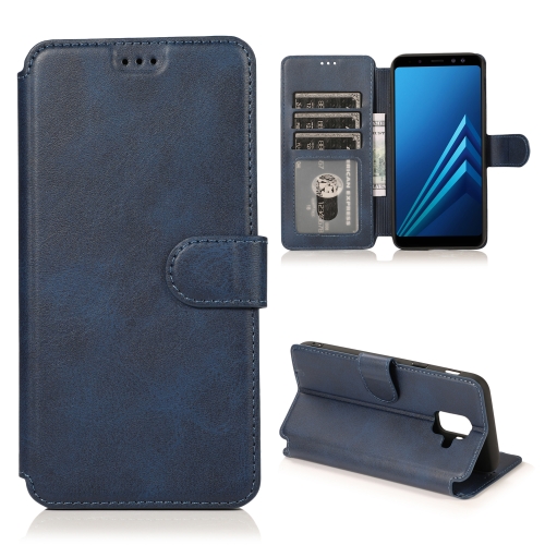 

For Samsung Galaxy A6 2018 Shockproof PU + TPU Leather Phone Case(Blue)