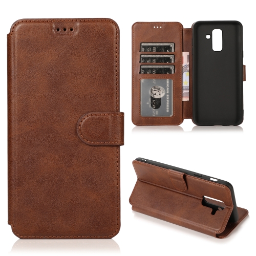 

For Samsung Galaxy A6+ Shockproof PU + TPU Leather Phone Case(Brown)