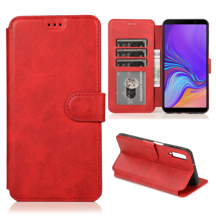 

For Samsung Galaxy A7 2018 Shockproof PU + TPU Leather Phone Case(Red)