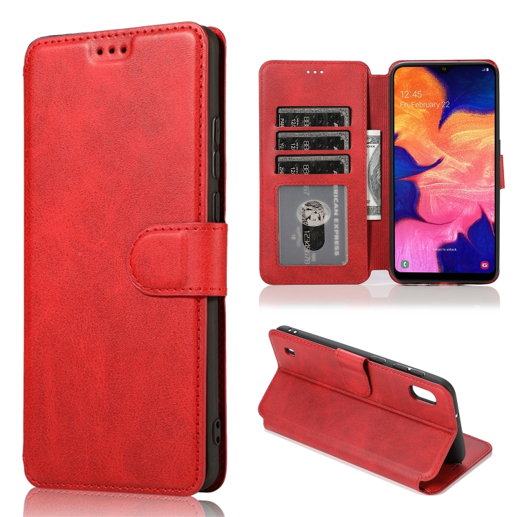 

For Samsung Galaxy A10 Shockproof PU + TPU Leather Phone Case(Red)