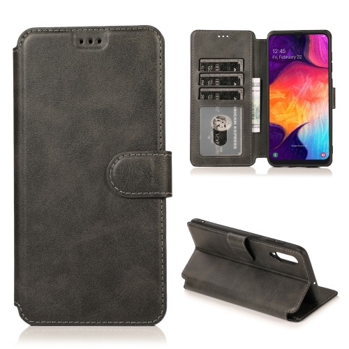 

For Samsung Galaxy A50 Shockproof PU + TPU Leather Phone Case(Black)