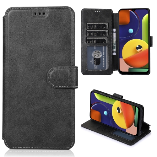 

For Samsung Galaxy A50s Shockproof PU + TPU Leather Phone Case(Black)