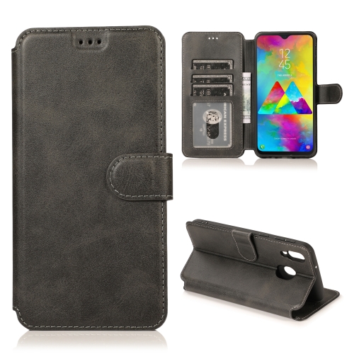 

For Samsung Galaxy M20 Shockproof PU + TPU Leather Phone Case(Black)