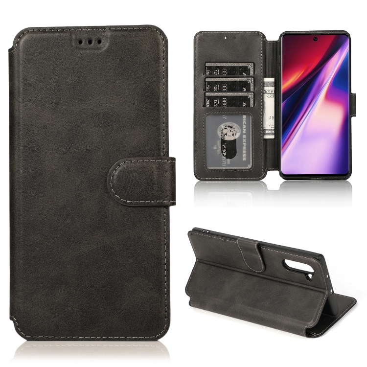 

For Samsung Galaxy Note10 Shockproof PU + TPU Leather Phone Case(Black)
