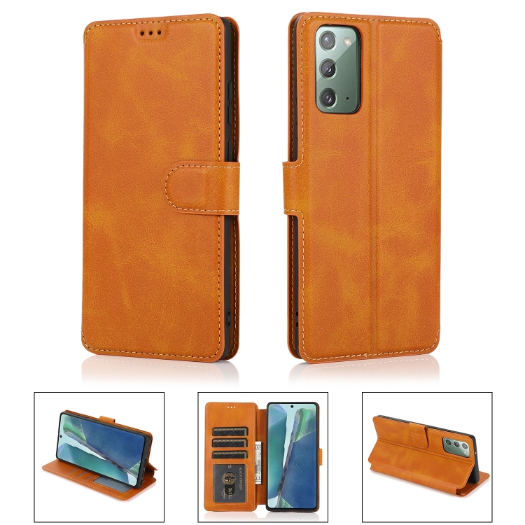 

For Samsung Galaxy Note20 Shockproof PU + TPU Leather Phone Case(Khaki)