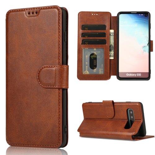 

For Samsung Galaxy S10 Shockproof PU + TPU Leather Phone Case(Brown)