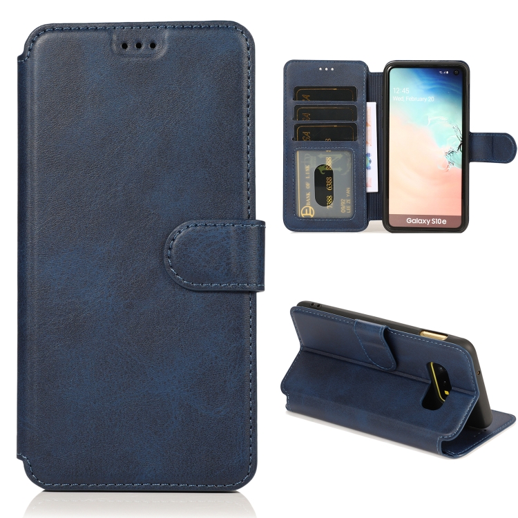 

For Samsung Galaxy S10e Shockproof PU + TPU Leather Phone Case(Blue)
