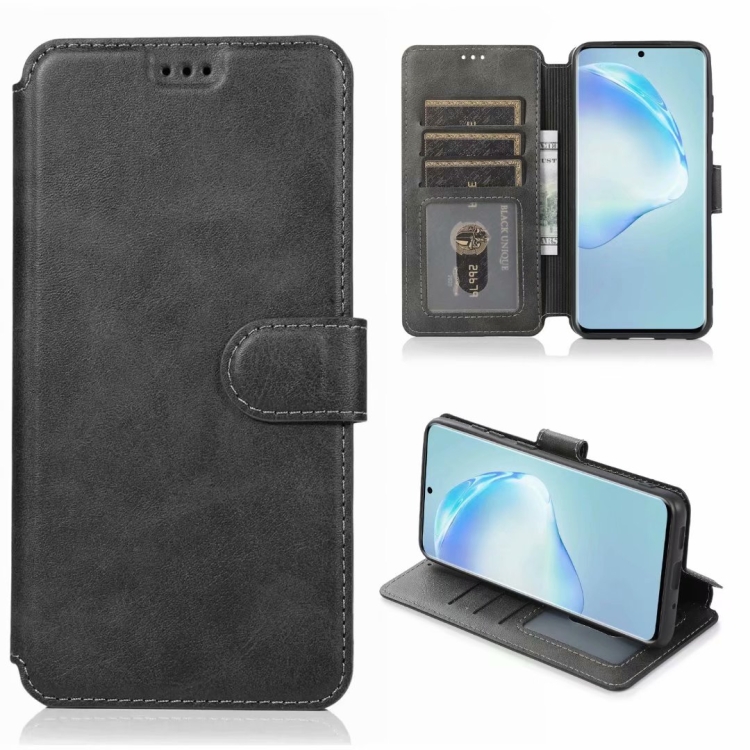 

For Samsung Galaxy S20+ Shockproof PU + TPU Leather Phone Case(Black)