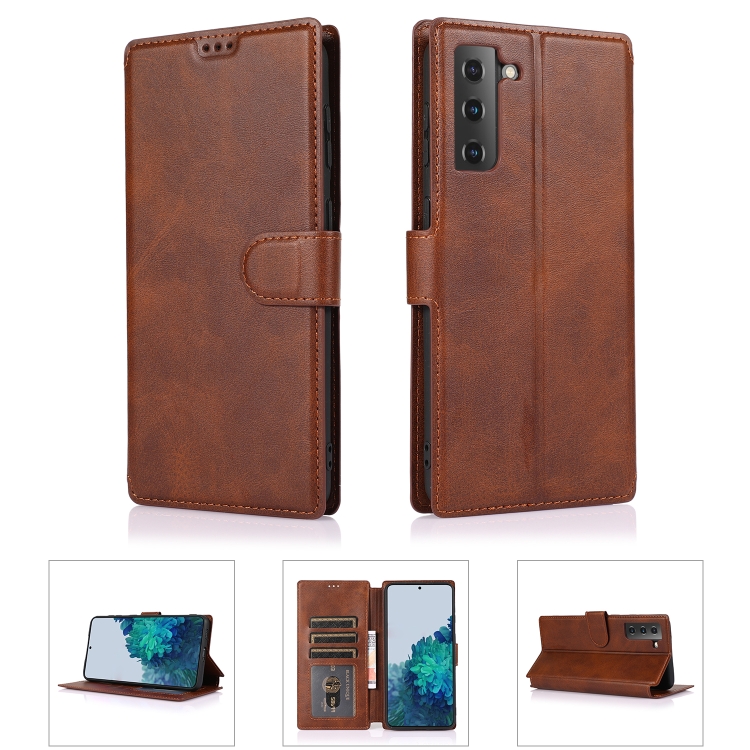 

For Samsung Galaxy S21+ 5G Shockproof PU + TPU Leather Phone Case(Brown)