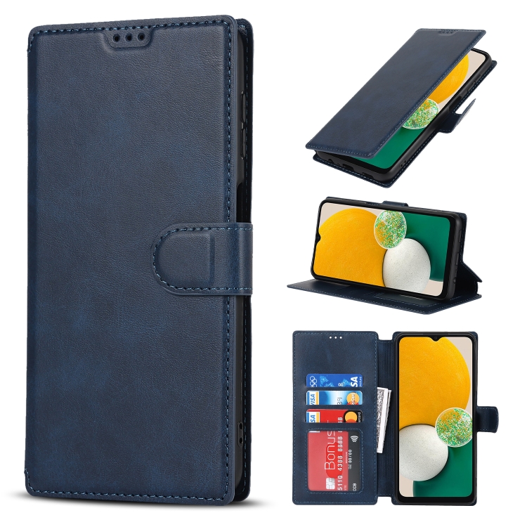 

For Samsung Galaxy A13 5G Shockproof PU + TPU Leather Phone Case(Blue)