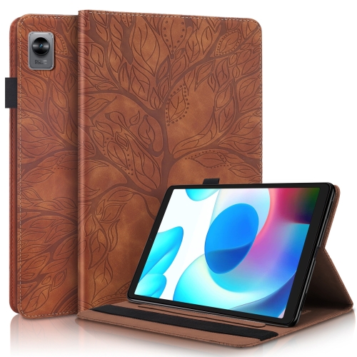 

For OPPO Realme Pad mini Life Tree Series Horizontal Flip Leather Tablet Case(Brown)