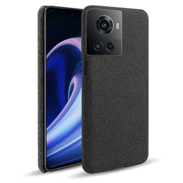 

For OnePlus Ace Cloth Texture PC + Nylon Back Phone Case(Black)