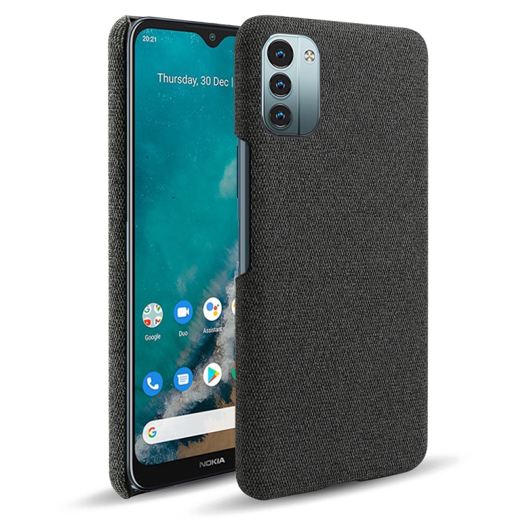 

For Nokia G21 Cloth Texture PC + Nylon Back Phone Case(Black)