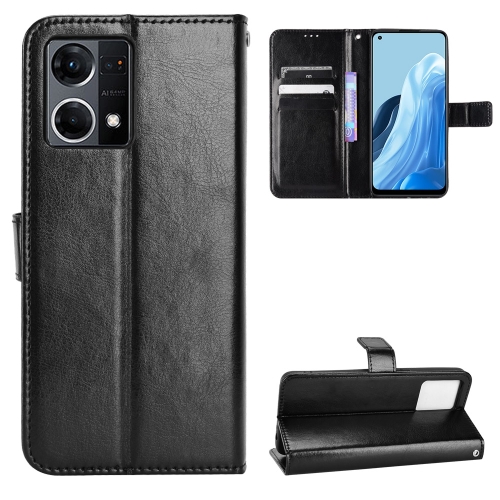 

For OPPO Reno7 4G / F21 Pro Retro Crazy Horse Texture Leather Phone Case(Black)