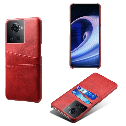 

For OnePlus Ace Calf Texture Card Slots PC+PU Leather Phone Case(Red)