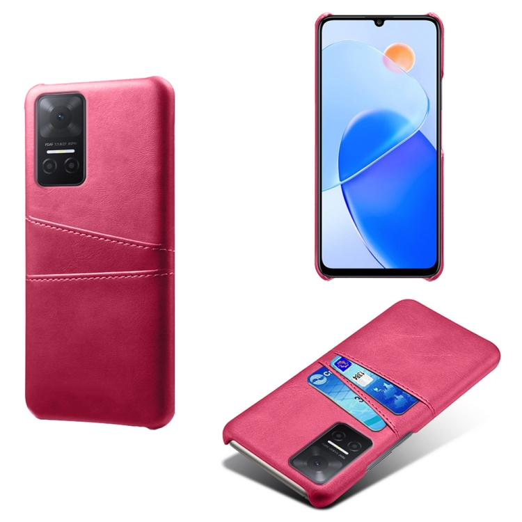 

For Honor Play6T Calf Texture Card Slots PC+PU Leather Phone Case(Rose Red)