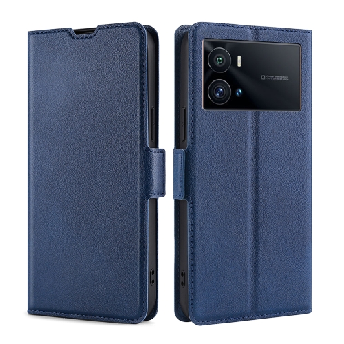 

For vivo iQOO 9 Pro 5G Ultra-thin Voltage Side Buckle Horizontal Flip Leather Phone Case(Blue)