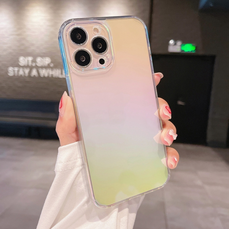 

Color Plated Acrylic + TPU Phone Case For iPhone 13 Pro(Gradient Rainbow)