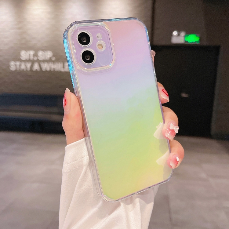 

For iPhone 11 Color Plated Acrylic + TPU Phone Case (Gradient Rainbow)