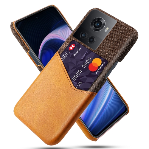 

For OnePlus Ace Cloth Texture Card Slot PC+PU Leather Phone Case(Orange)