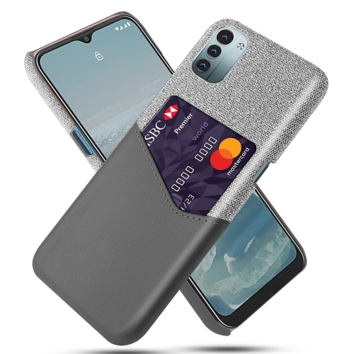 

For Nokia G11 Cloth Texture Card Slot PC+PU Leather Phone Case(Grey)
