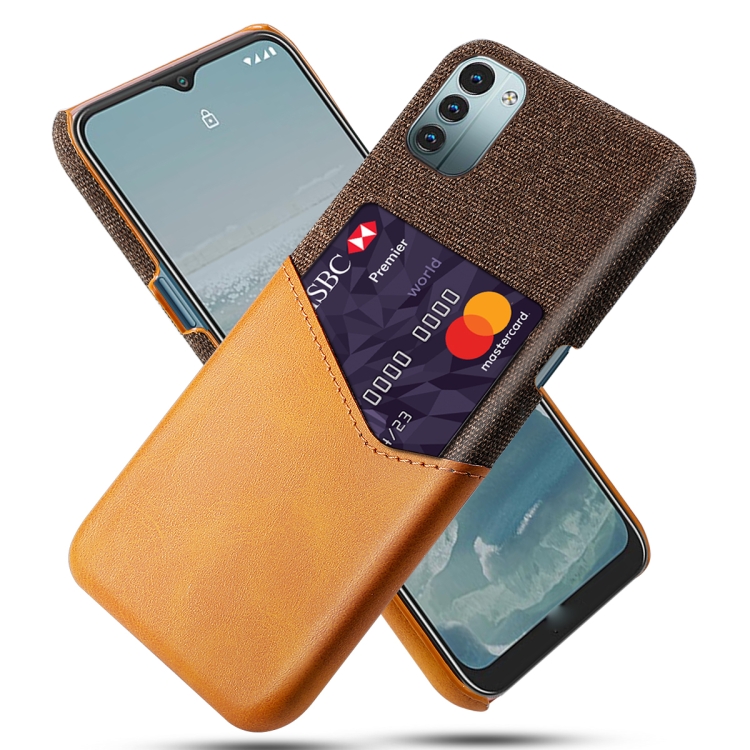 

For Nokia G21 Cloth Texture Card Slot PC+PU Leather Phone Case(Orange)