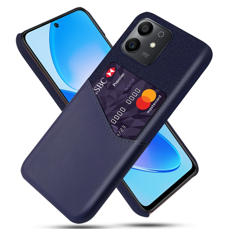 

For Honor Play6T Pro Cloth Texture Card Slot PC+PU Leather Phone Case(Blue)