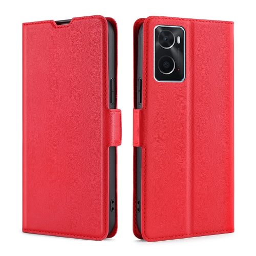

For OPPO A36 4G/A76 4G Global Ultra-thin Voltage Side Buckle Horizontal Flip Leather Phone Case(Red)