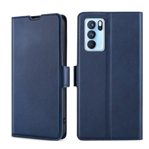 

For OPPO Reno6 Pro Ultra-thin Voltage Side Buckle Horizontal Flip Leather Phone Case(Blue)