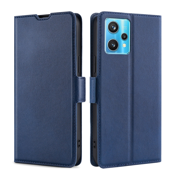 

For OPPO Realme 9 Pro+ Ultra-thin Voltage Side Buckle Horizontal Flip Leather Phone Case(Blue)