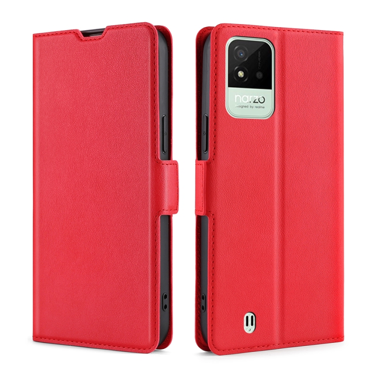

For OPPO Realme Narzo 50i Ultra-thin Voltage Side Buckle Horizontal Flip Leather Phone Case(Red)