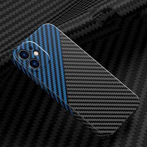 

Carbon Fiber Texture Phone Case For iPhone 12(Black Blue)